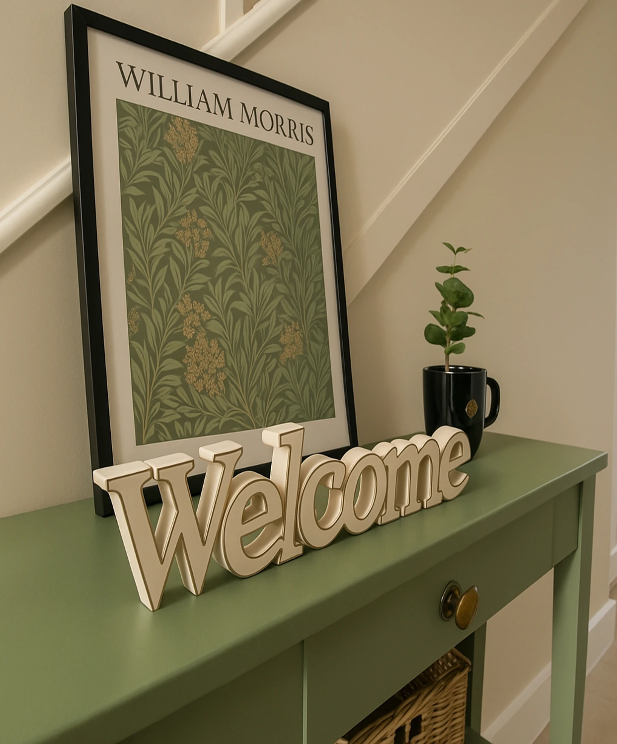 Guests are greeted with a charming welcome at Crann Darach Cottages, featuring timeless William Morris design touches.